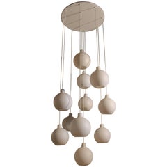 Extra Large Glass Ball Chandelier by Louis Poulsen, Denmark, 1960s 4