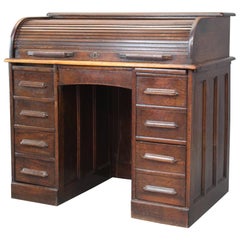 Antique Jas Shoolbred Roll Top Desk