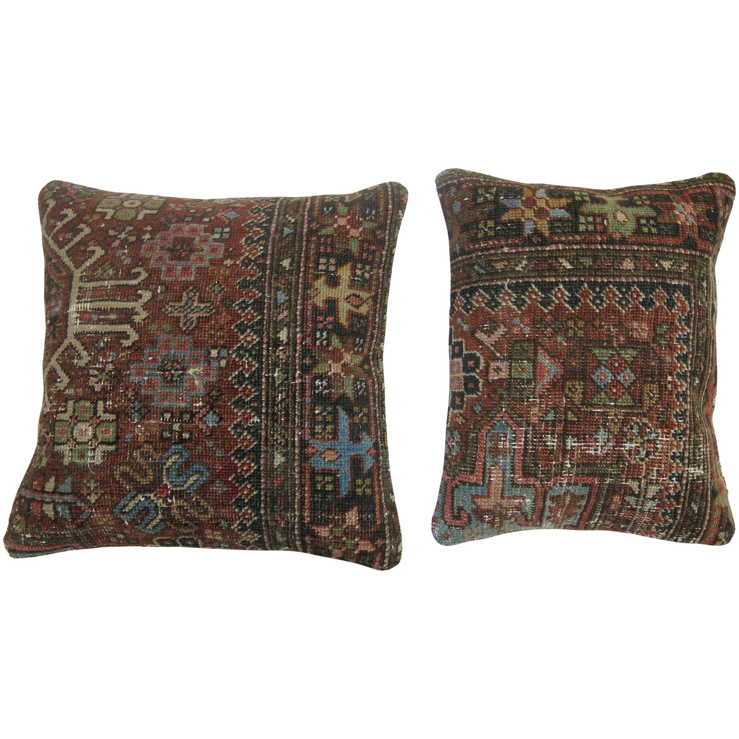 Antique Persian Heriz Pillows For Sale