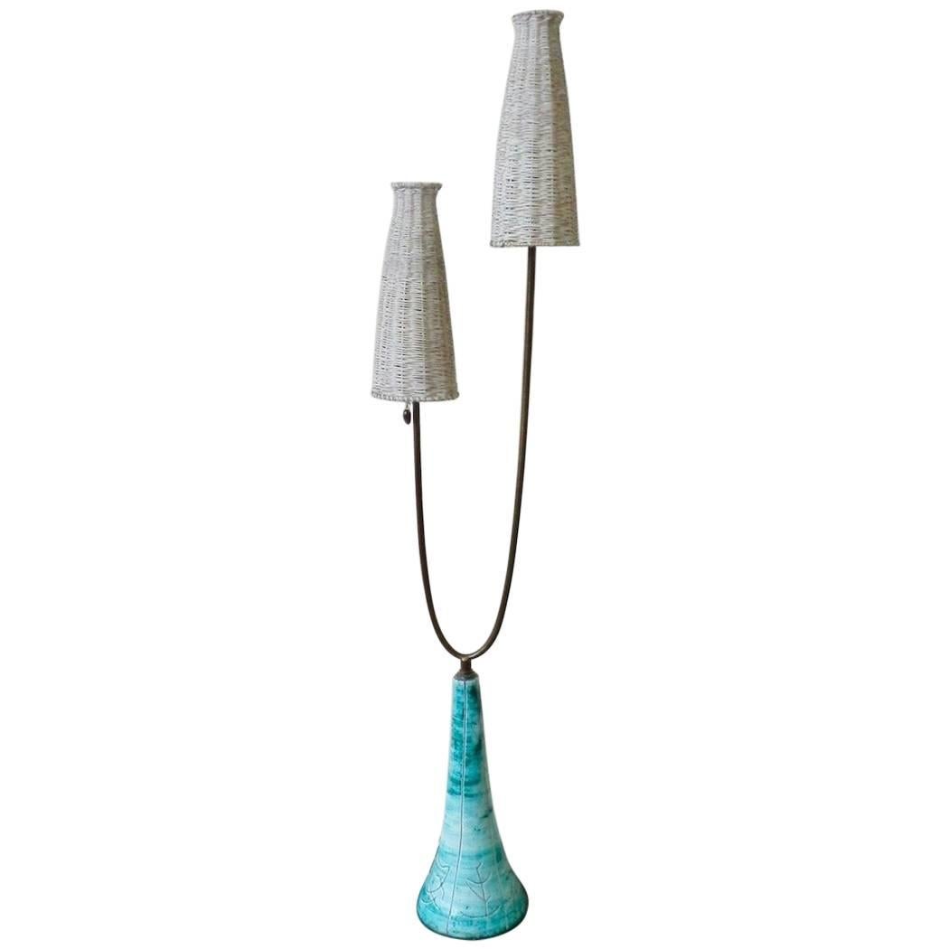 Wonderful Italian Floor Lamp Attributed to Bitossi For Sale