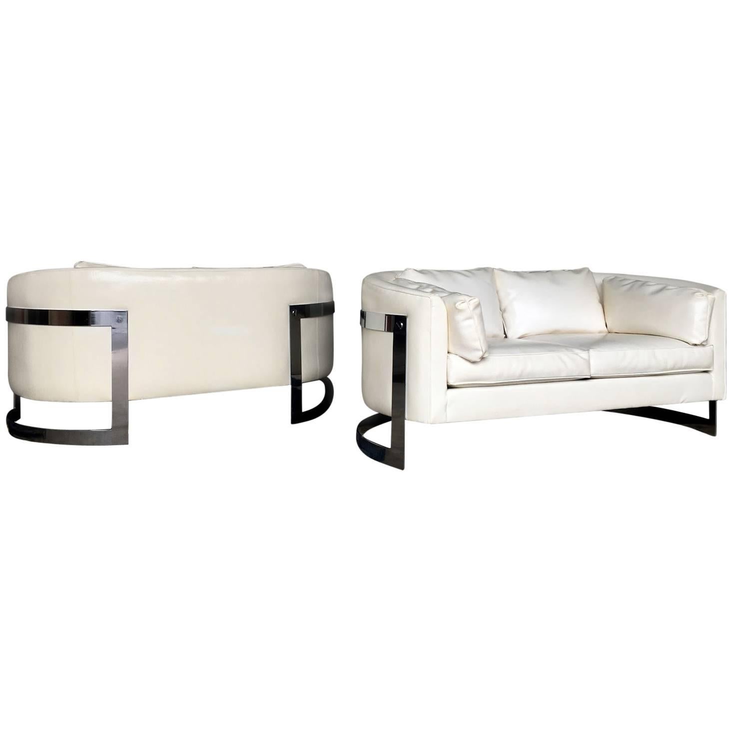 Milo Baughman Style Cantilever Sofas or Loveseats