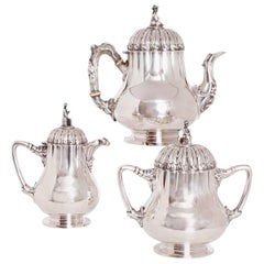 Antique Silver Tea Set by Boston Silversmith Obadiah Rich