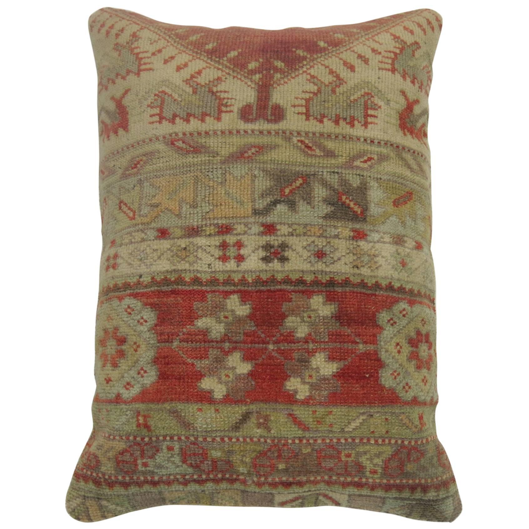 Antique Turkish Sivas Rug Pillow