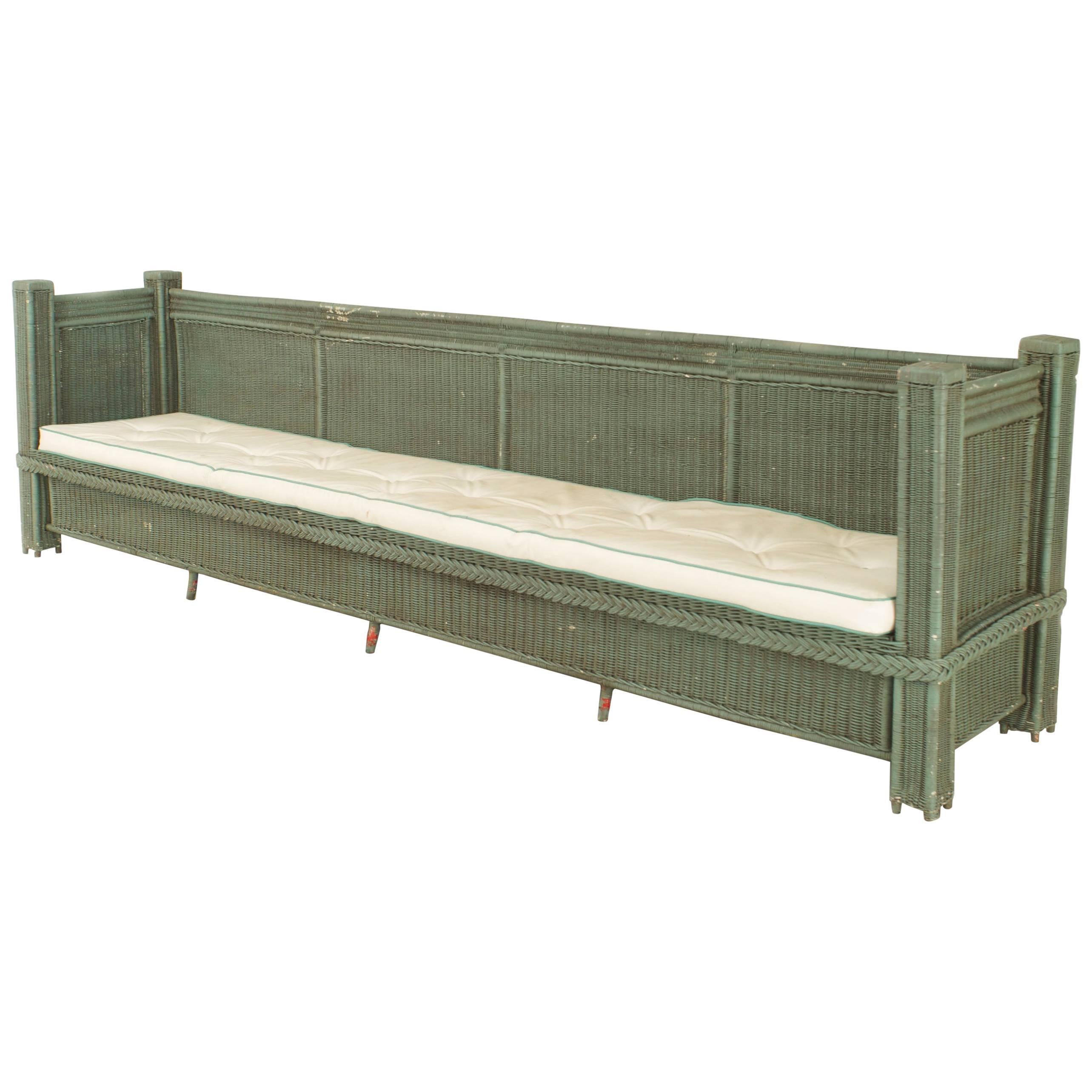 American Green Oversized Painted Settee