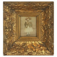 1920s Hollywood Regency Photograph of a Small Portrait of Young Girl
