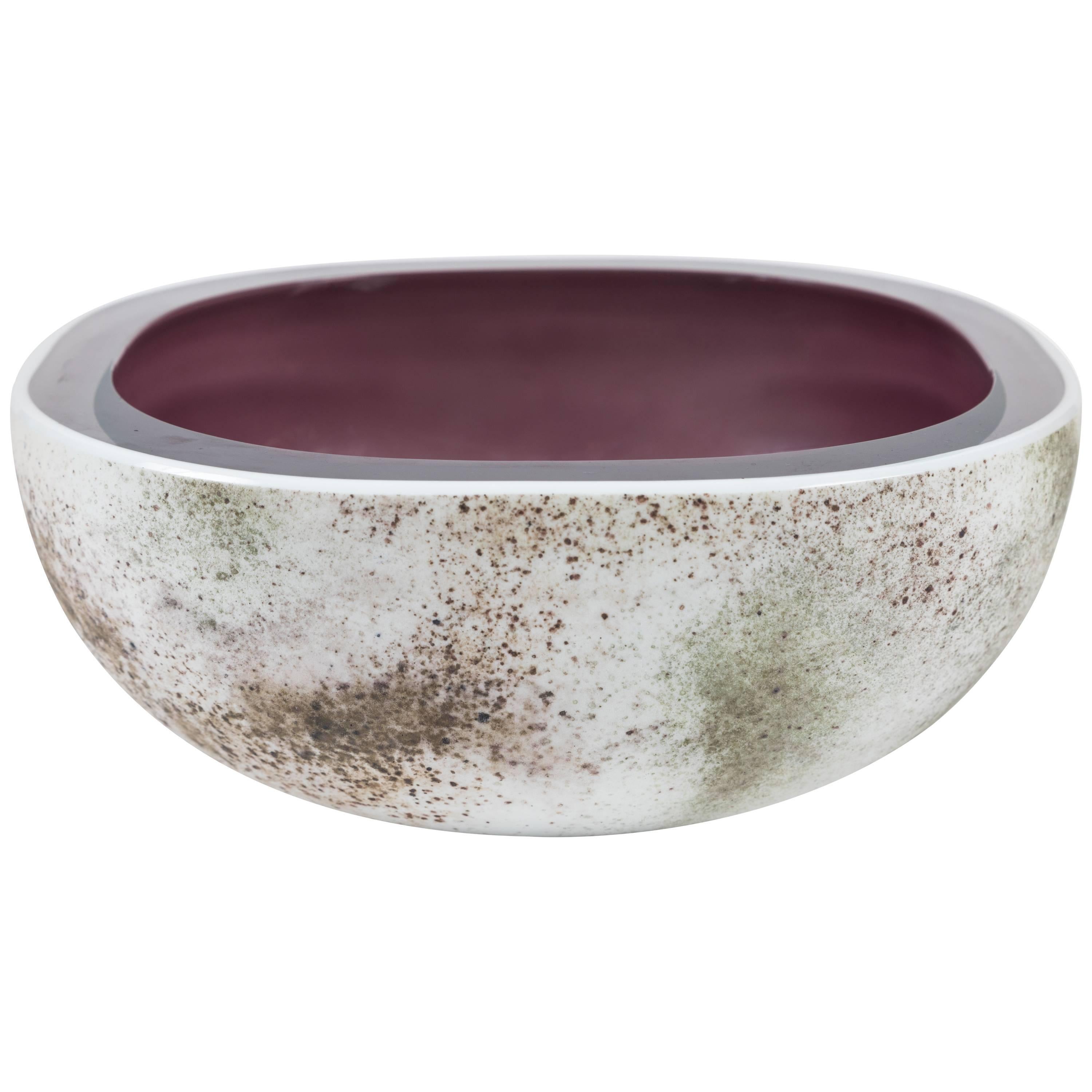 Murano Glass Crater Bowl by Barbini