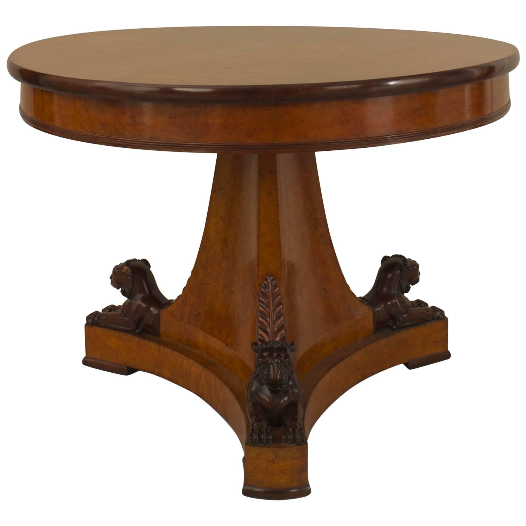 French Charles X Maple Center Table