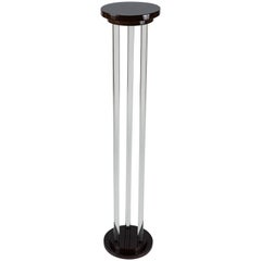 Art Deco Glass and Wood Pedestal