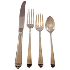 Juego de cubiertos de plata de ley Satin Beauty by Oneida Servicio de 28 piezas