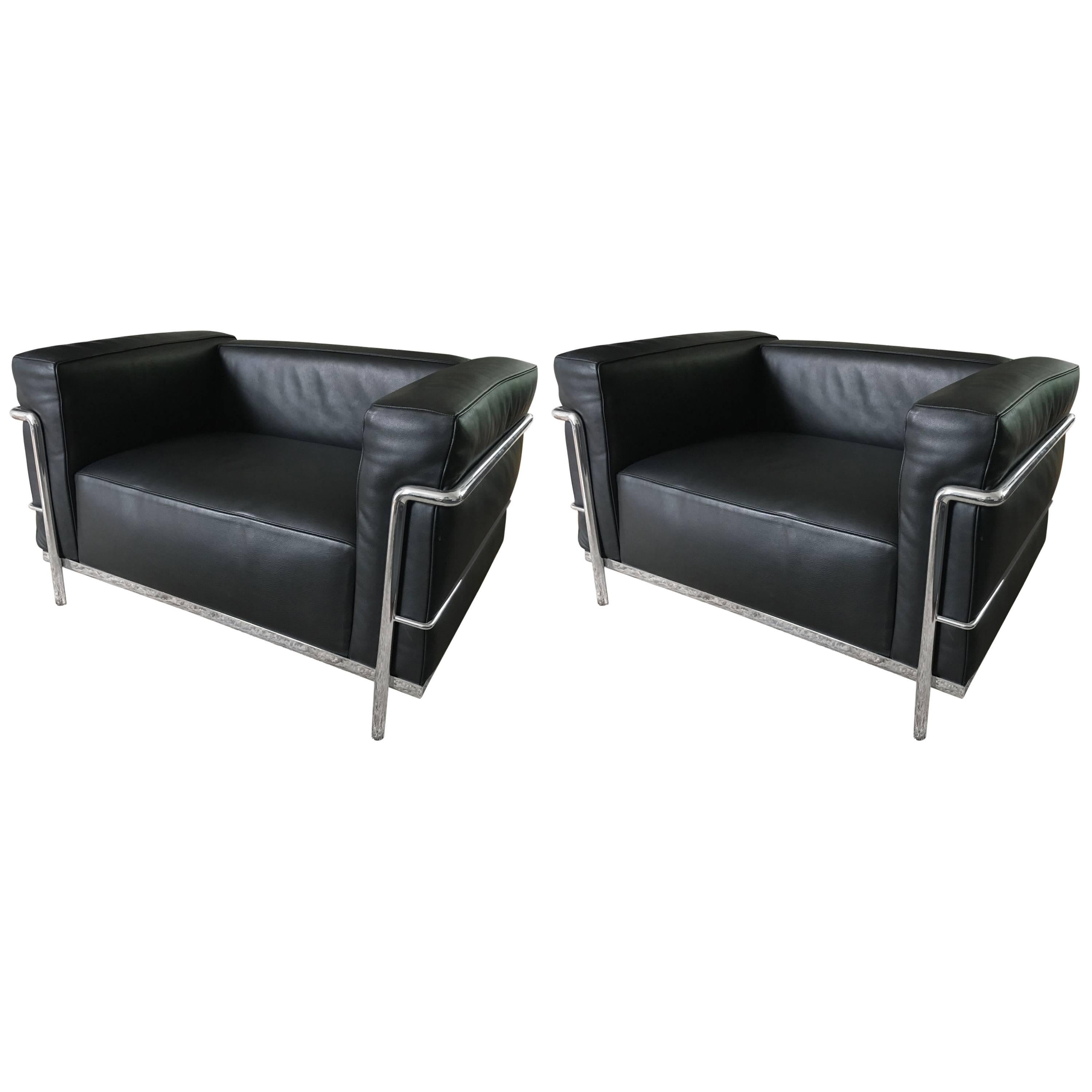 Pair of Cassina LC3 Corbusier Armchairs For Sale