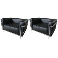 Pair of Cassina LC3 Corbusier Armchairs