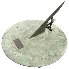 Japanese Huge Old Bronze Sun Dial  Unique Hand Cast , Immediately Usable