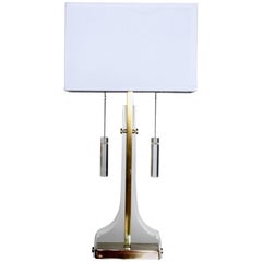 Laurel Lucite and Brass Table Lamp