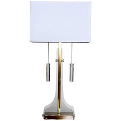 Laurel Lucite and Brass Table Lamp 8