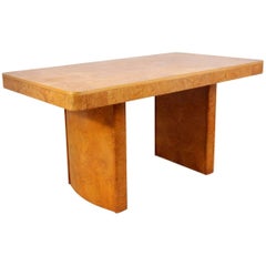 Art Deco Dining Table in Burr Maple, circa 1930 1