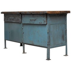 Retro Industrial Iron Workbench, 1950s