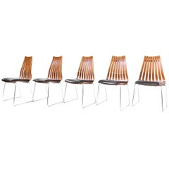 Five Hans Brattrud Rosewood Scandia Chairs Produced by Hove Mobler Norway