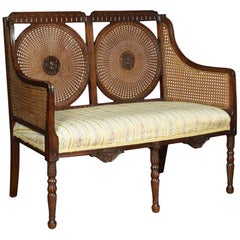 Double Caned Bergere Settee