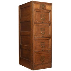 Antique Edwardian Oak Filing Cabinet