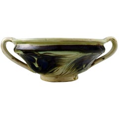 Kahler, Denmark, Glazed Bowl with Handles, Stoneware, 1930s