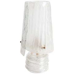 Mid-Century Italian Transparent-Gold Murano Glass Table Lamp 1950s