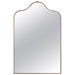 Mid-Century Italian Wall Mirror with Brass Frame, circa 1950s 8