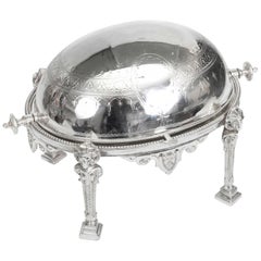19th Century English Silver Plated Roll over Butter Dish Atkins Bros