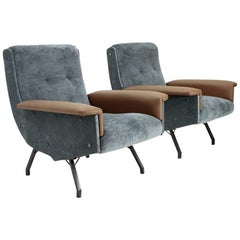 Italian Mid-Century Armchair with Skai Armrests