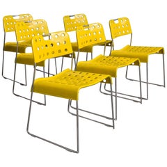 1971, Rodney Kinsman, Set Rare Yellow Omstak Stacking Chairs