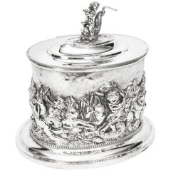 Antique Victorian Silver Plated Casket Biscuit Box, circa 1870