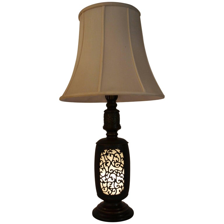 Antique Chinese Bronze Lantern Lamp For At 1stdibs Antique Chinese Bronze Lantern Lamp For