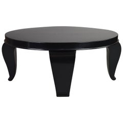 French Black Lacquer Table Attributed to Rene Prou