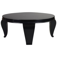 French Black Lacquer Table Attributed to Rene Prou 1