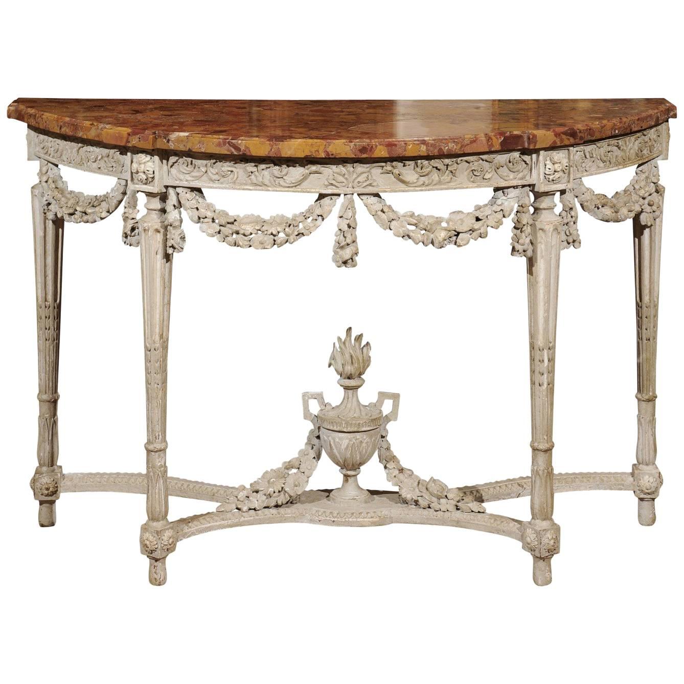 Large 18th Century French Painted Louis XVI Period Console