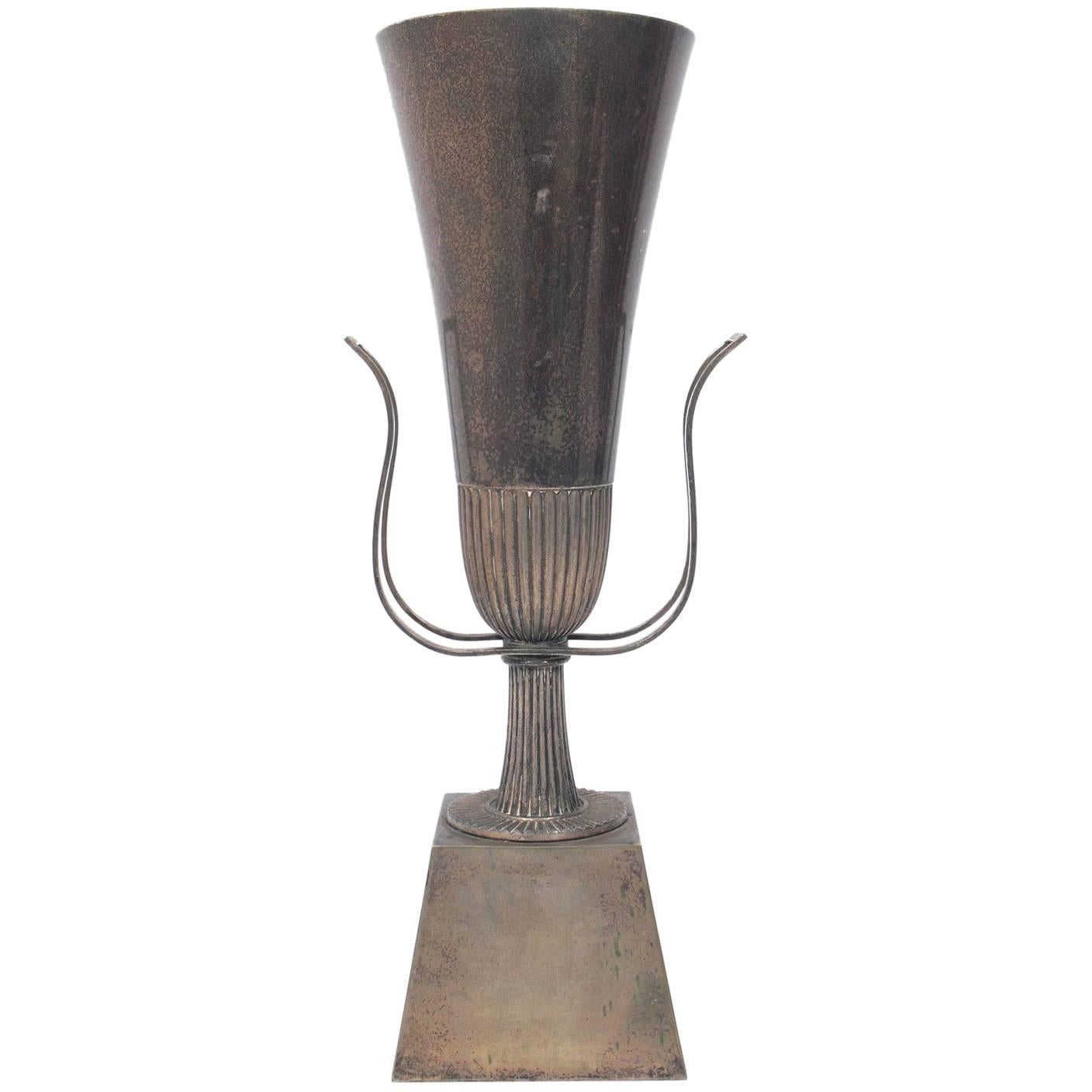 Tommi Parzinger Silver Urn Lamp For Sale
