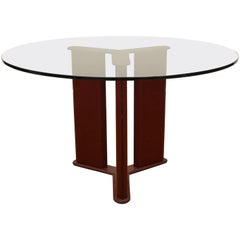 French, Round Leather, Pedestal Dining Table French, Round Leather, Pedestal Dining Table