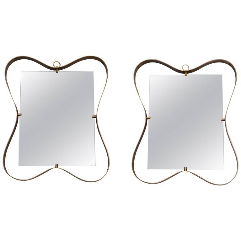 Fontana Arte Pair of Small Mirrors For Sale at 1stDibs