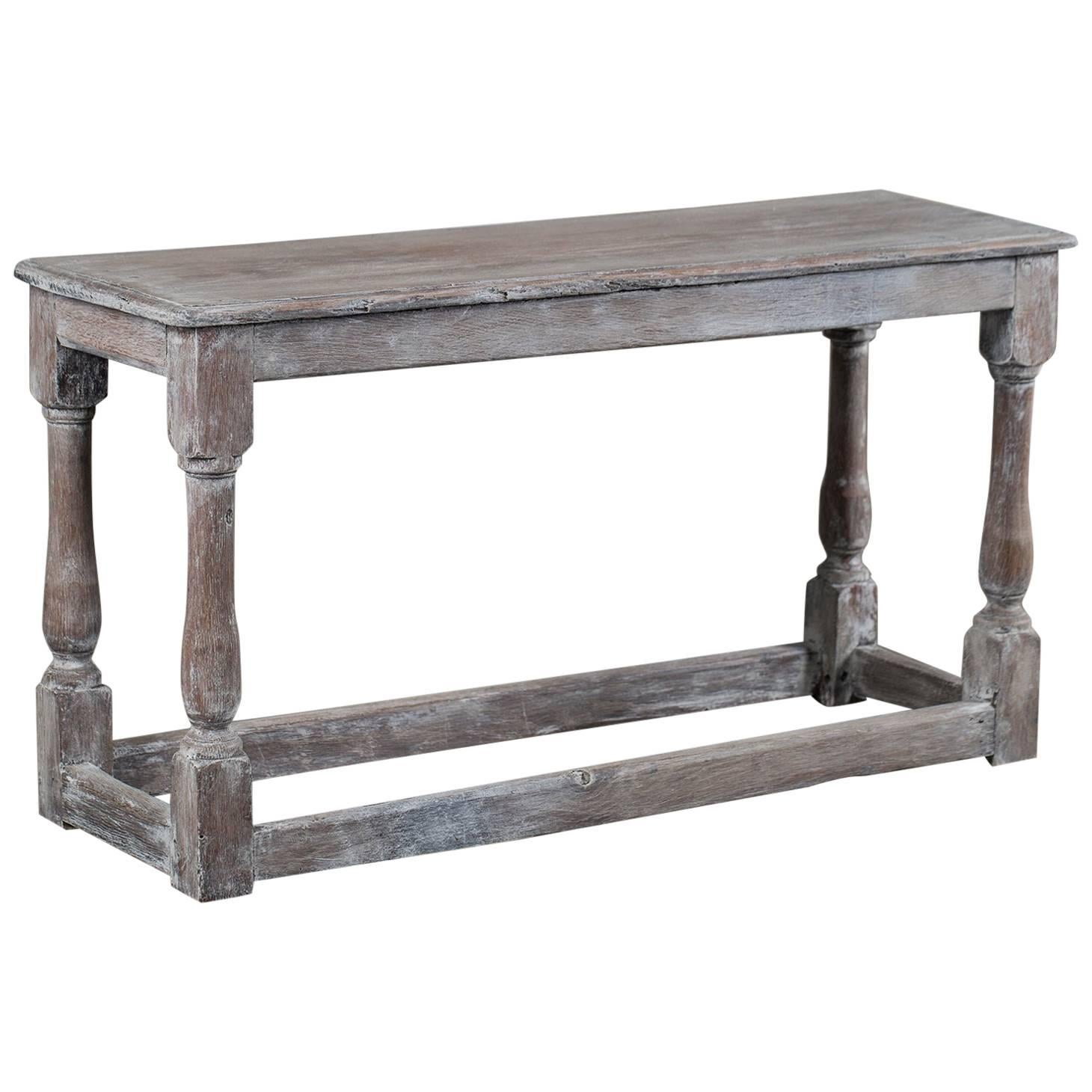 Antique English Limed Oak Joint Bench, circa 1890