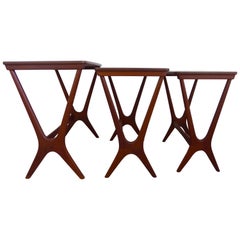 Erling Torvits Teak Nesting Tables by Heltborg Møbler, 1950s