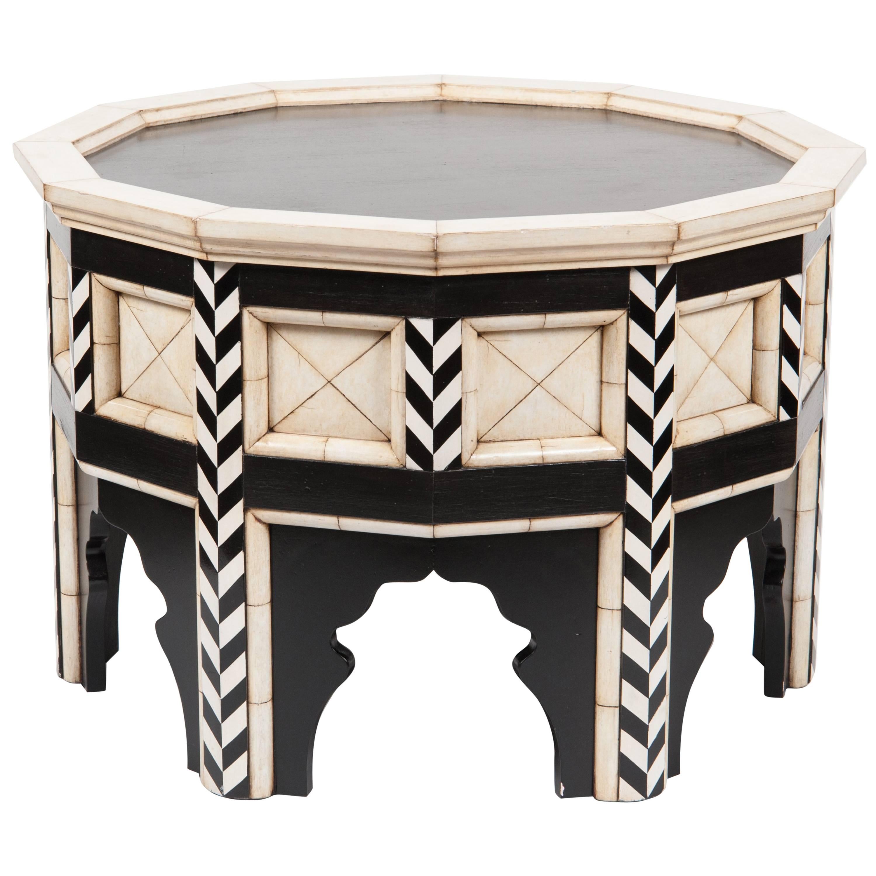 Souk Side Table with Faux Ivory For Sale