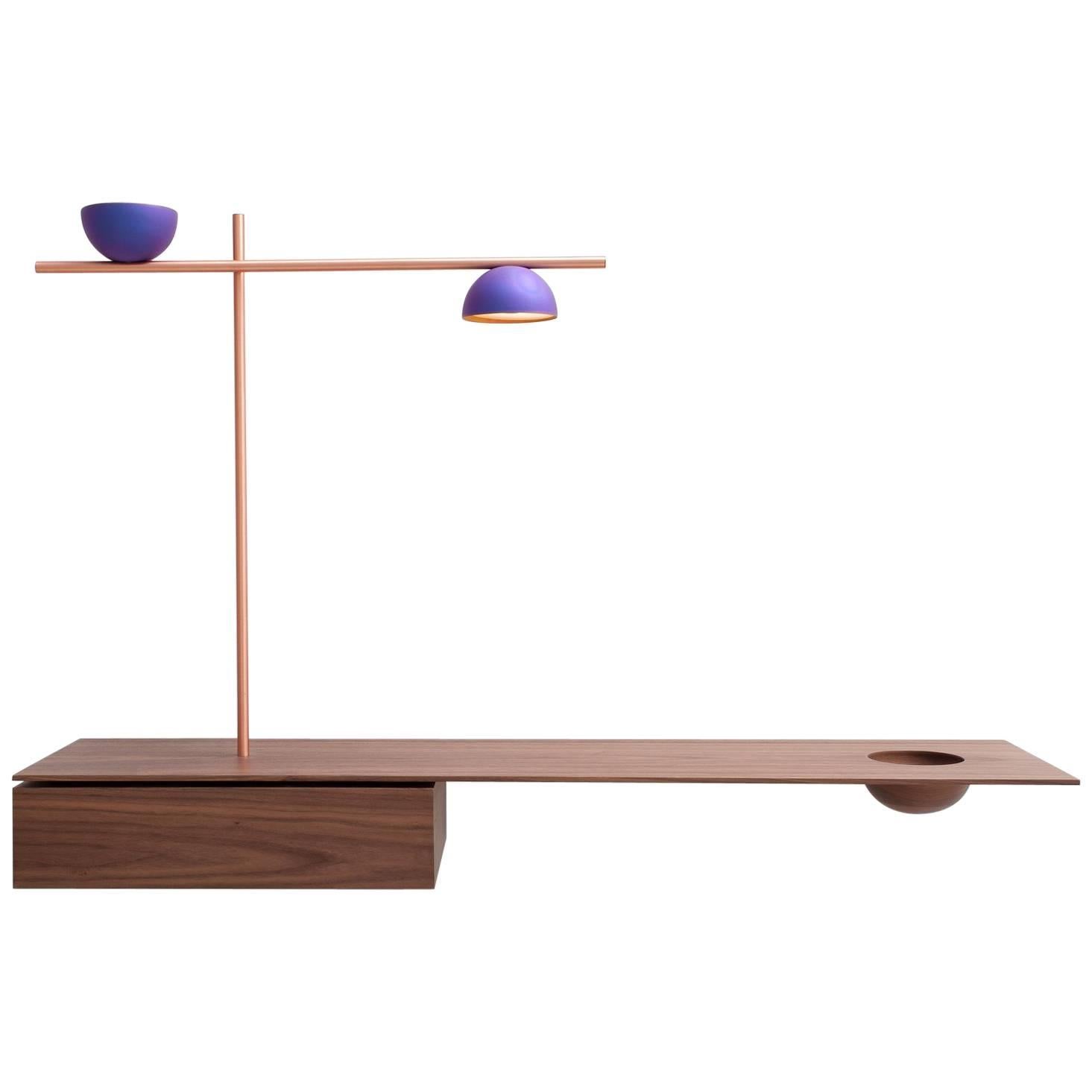 AM Sideboard Lighting in Purple Niobium by Claudia Moreira Salles For Sale