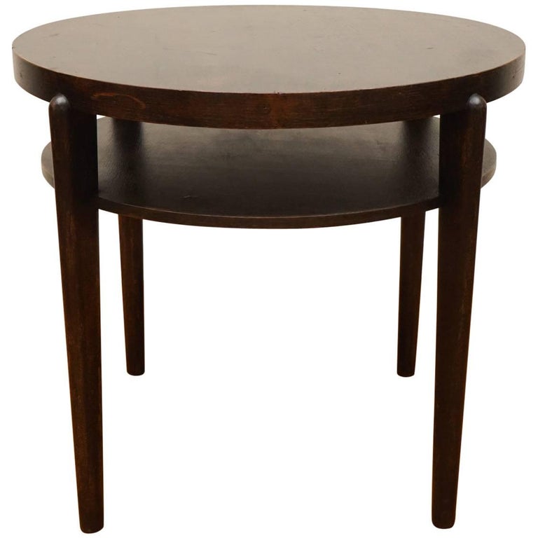Wooden Round Side Table For Sale at 1stDibs