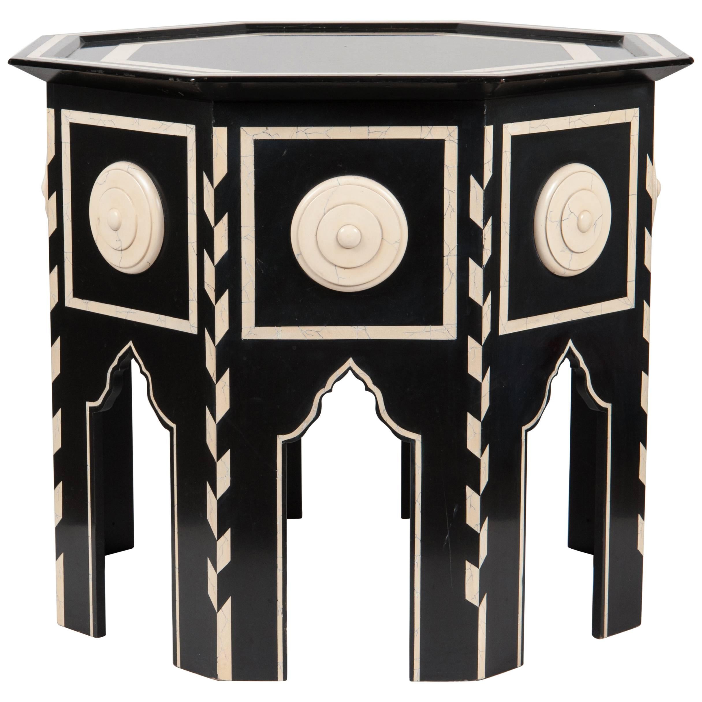 Tangier Side Table with Faux Ivory For Sale