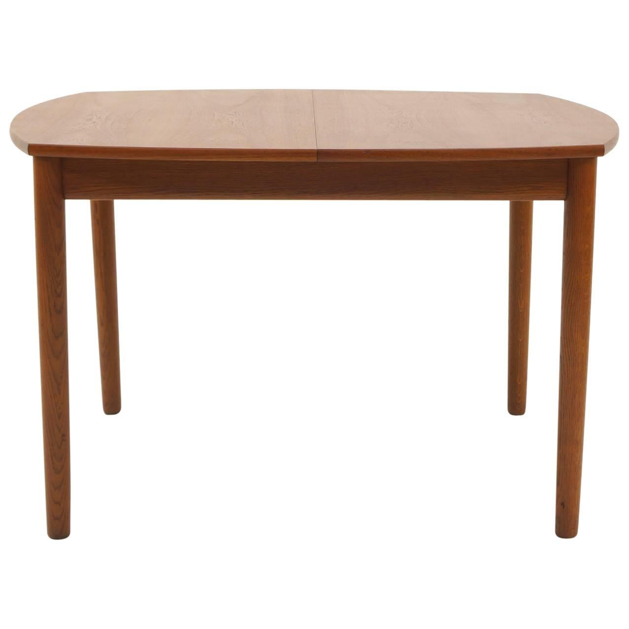 Square Expanding Danish Modern Teak Dining Table by Ejner Larsen & Aksel Madsen