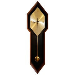 Vintage Arthur Umanoff Pendulum Clock for Howard Miller in Walnut Caze