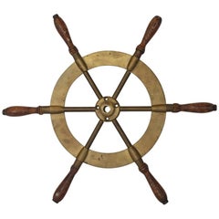 Antique Brass Boat Ship Steering Wheel
