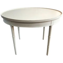 Maison Jansen Style Pretty as a Picture Petite White Wooden Side or Coffee Table