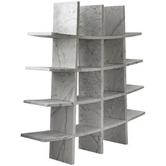 Bend Marble Bookcase by Marco Guazzini for Carrara Design Factory