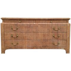 Vintage Raffia Embossed Dresser