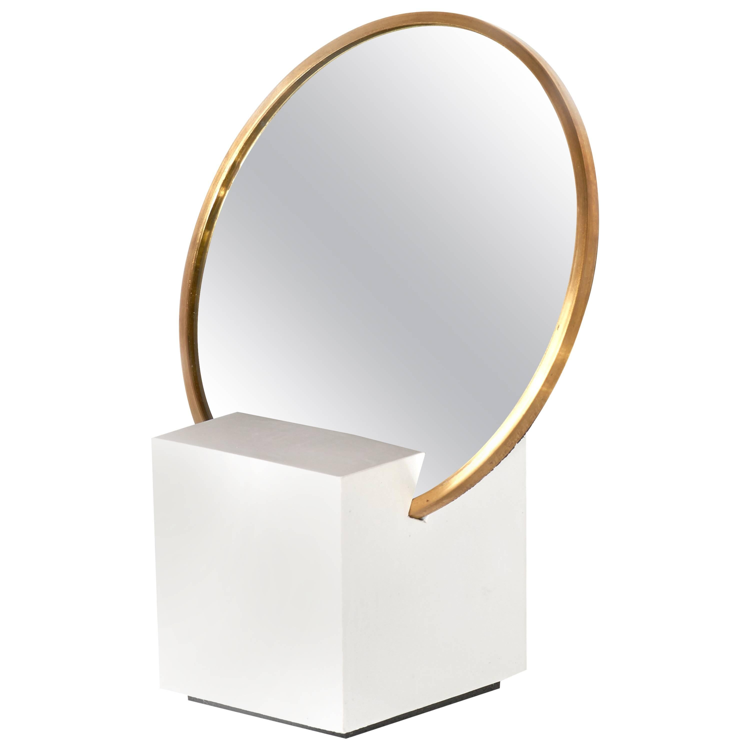 Slash Vanity Mirror White and Black by Slash Objects, Made in USA For Sale